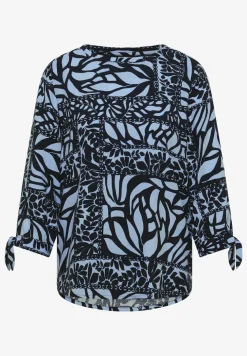 3/4-mouwen blouse met patchworkprint
