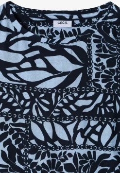 3/4-mouwen blouse met patchworkprint
