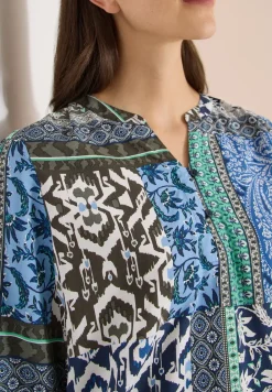 3/4-mouwen blouse met patchworkprint