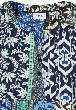 3/4-mouwen blouse met patchworkprint