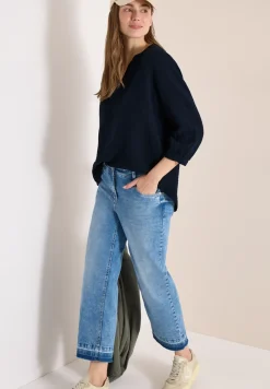3/4-mouwen blouse van mousseline