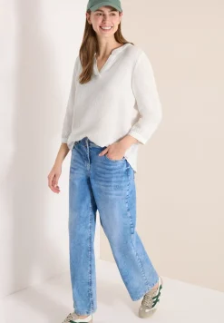 3/4-mouwen blouse van mousseline
