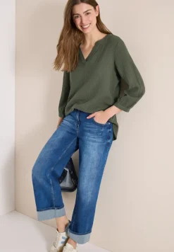 3/4-mouwen blouse van mousseline