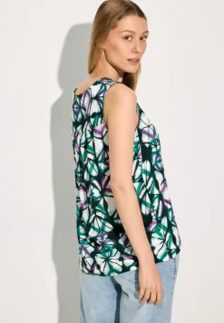 Mouwloze blouse met print