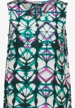 Mouwloze blouse met print