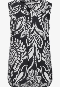 Mouwloze blouse met print