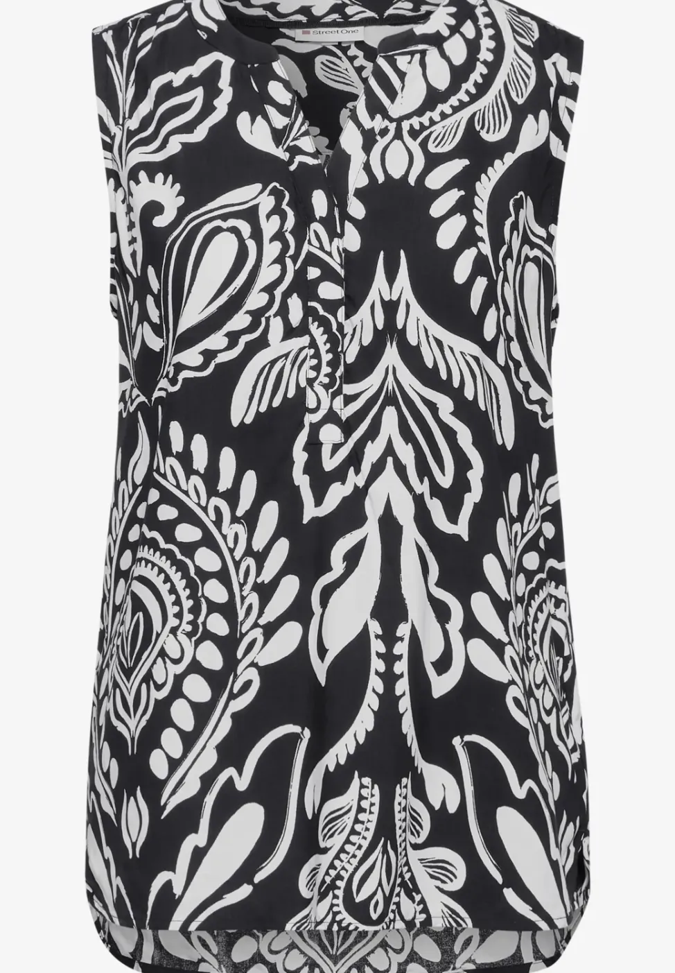 Mouwloze blouse met print