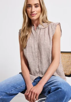 Mouwloze linnen blouse
