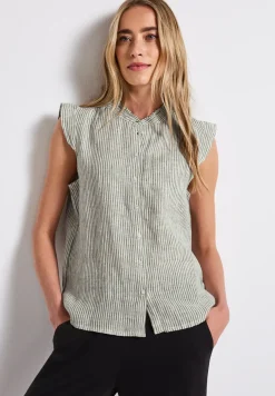 Mouwloze linnen blouse