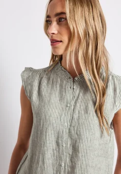 Mouwloze linnen blouse