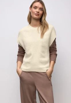 Mouwloze chenille trui