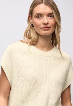 Mouwloze chenille trui