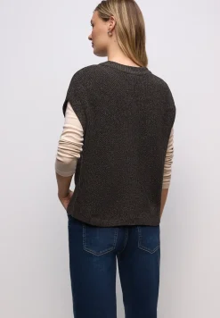 Mouwloze chenille trui