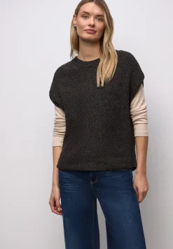 Mouwloze chenille trui