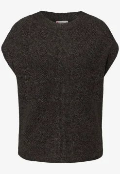 Mouwloze chenille trui