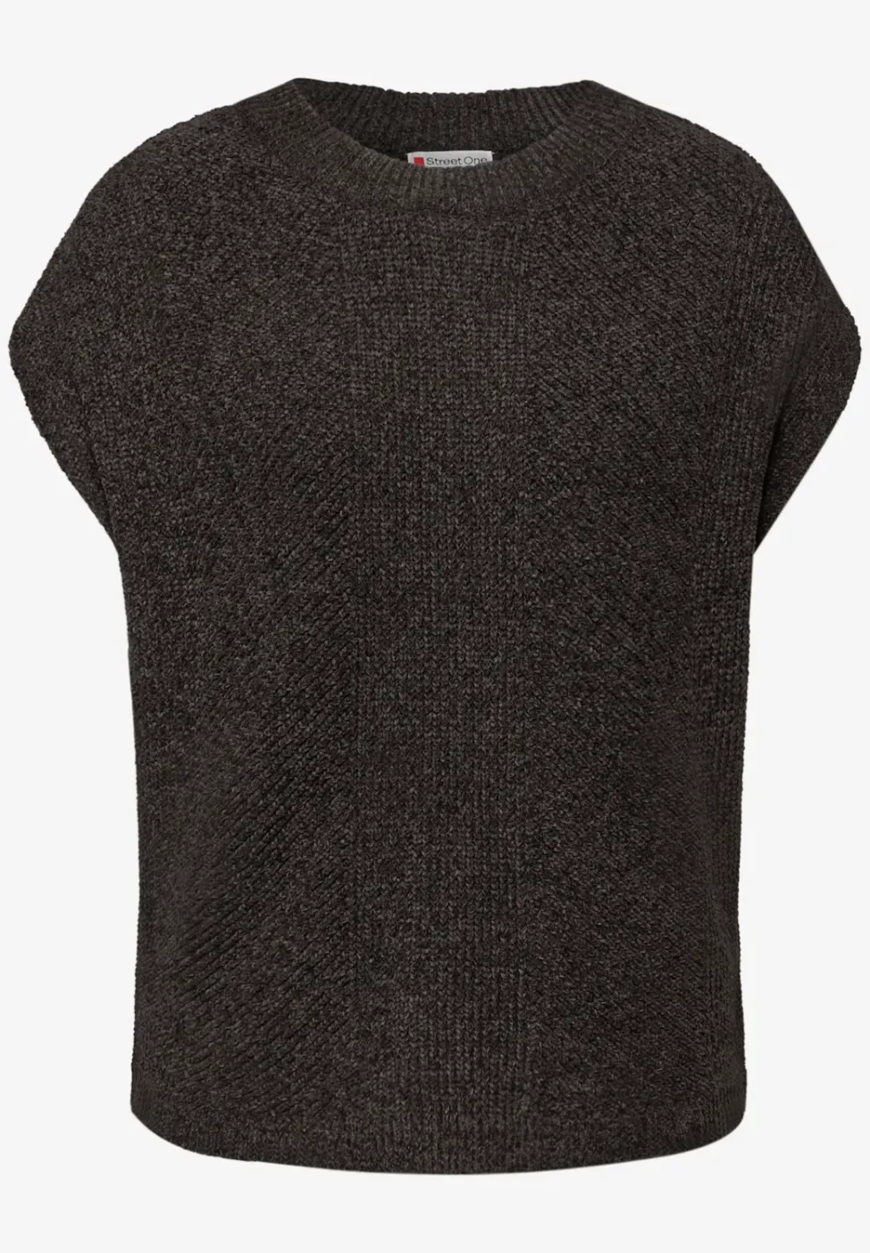 Mouwloze chenille trui