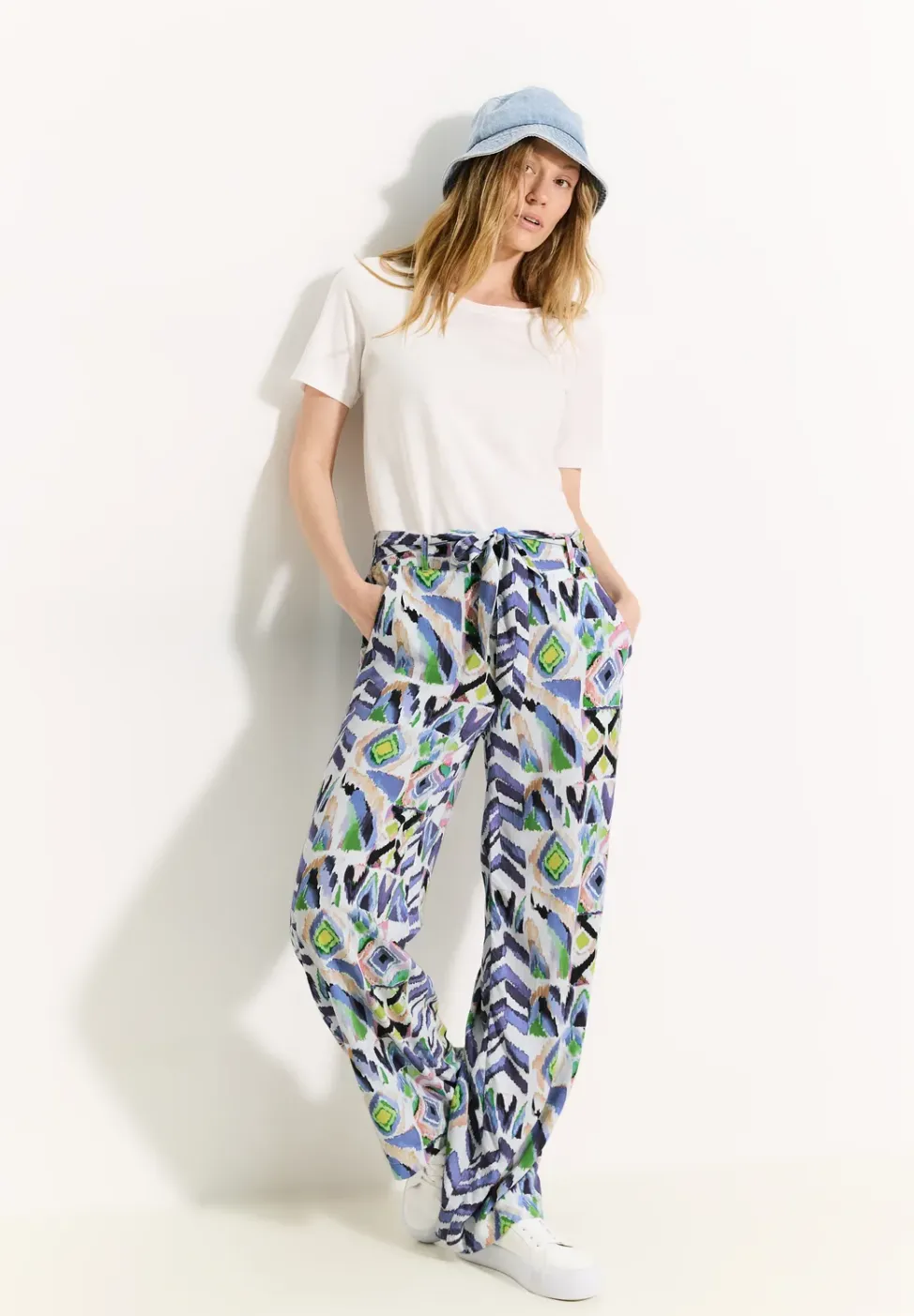 Multicolor print broek