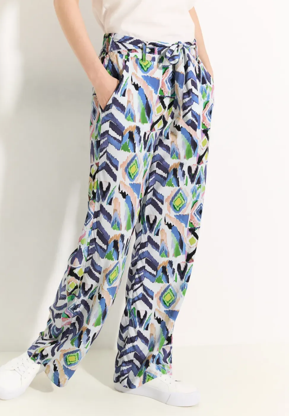 Multicolor print broek