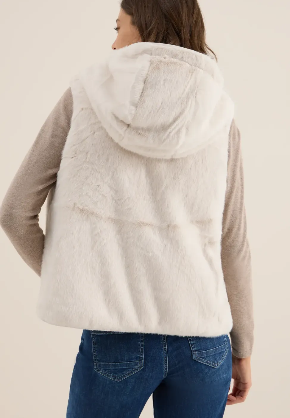 Omkeerbaar vest van imitatiebont