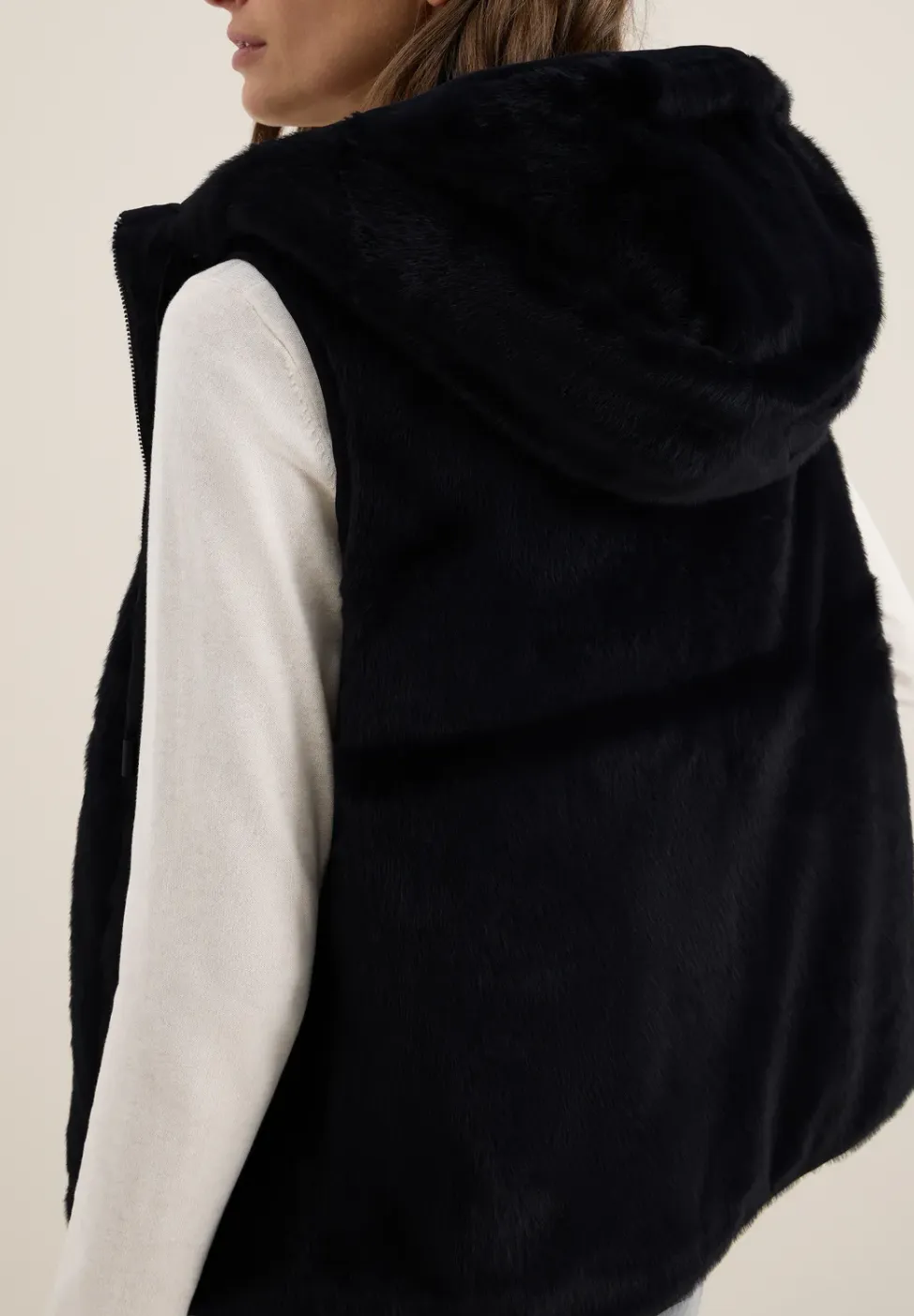 Omkeerbaar vest van imitatiebont