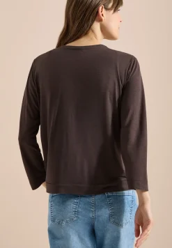 Open jas in effen kleur met 3/4 mouwen