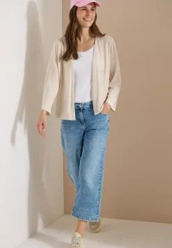 Open jas in effen kleur met 3/4 mouwen