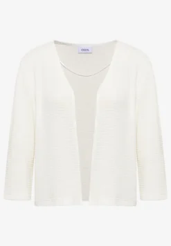 Open jas met 3/4 mouwen in ajour-look