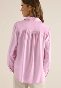Overhemdblouse in effen kleur