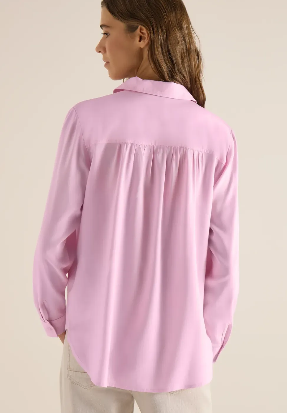 Overhemdblouse in effen kleur