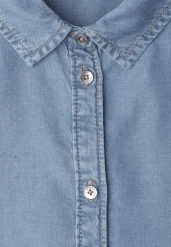 Overhemdblouse met 3/4 mouwen in denimlook