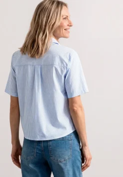Overhemdblouse met korte mouwen en leodetails