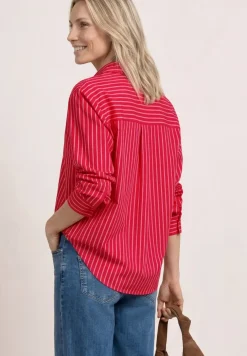 Overhemdblouse met lange mouwen en gestreept patroon