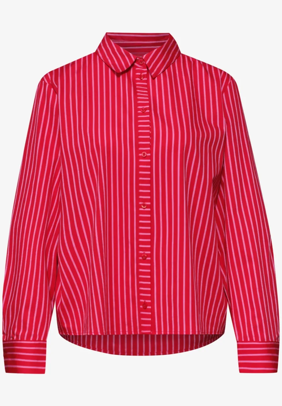 Overhemdblouse met lange mouwen en gestreept patroon
