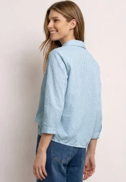 Overhemdblouse van seersucker