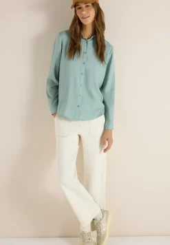 Overhemdblouse in effen kleur