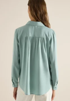 Overhemdblouse in effen kleur
