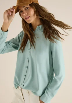 Overhemdblouse in effen kleur