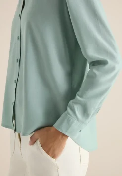 Overhemdblouse in effen kleur
