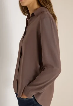 Overhemdblouse in effen kleur