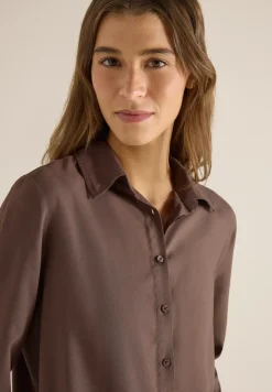 Overhemdblouse in effen kleur