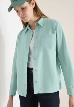 Overhemdblouse in effen kleur