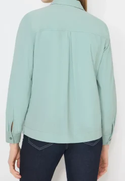 Overhemdblouse in effen kleur