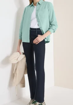 Overhemdblouse in effen kleur