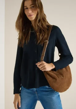 Overhemdblouse in effen kleur