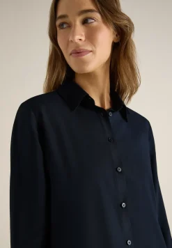 Overhemdblouse in effen kleur