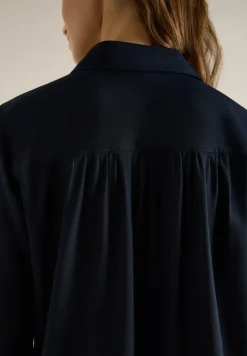 Overhemdblouse in effen kleur