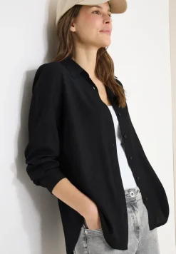 Overhemdblouse in effen kleur