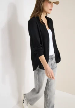 Overhemdblouse in effen kleur