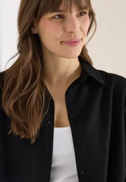 Overhemdblouse in effen kleur