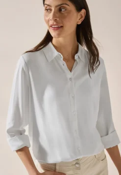 Overhemdblouse in effen kleur